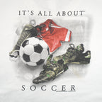 Vintage (Coed Sportwear) - It's All About Soccer Spell-Out T-Shirt 1990s X-Large Vintage Retro