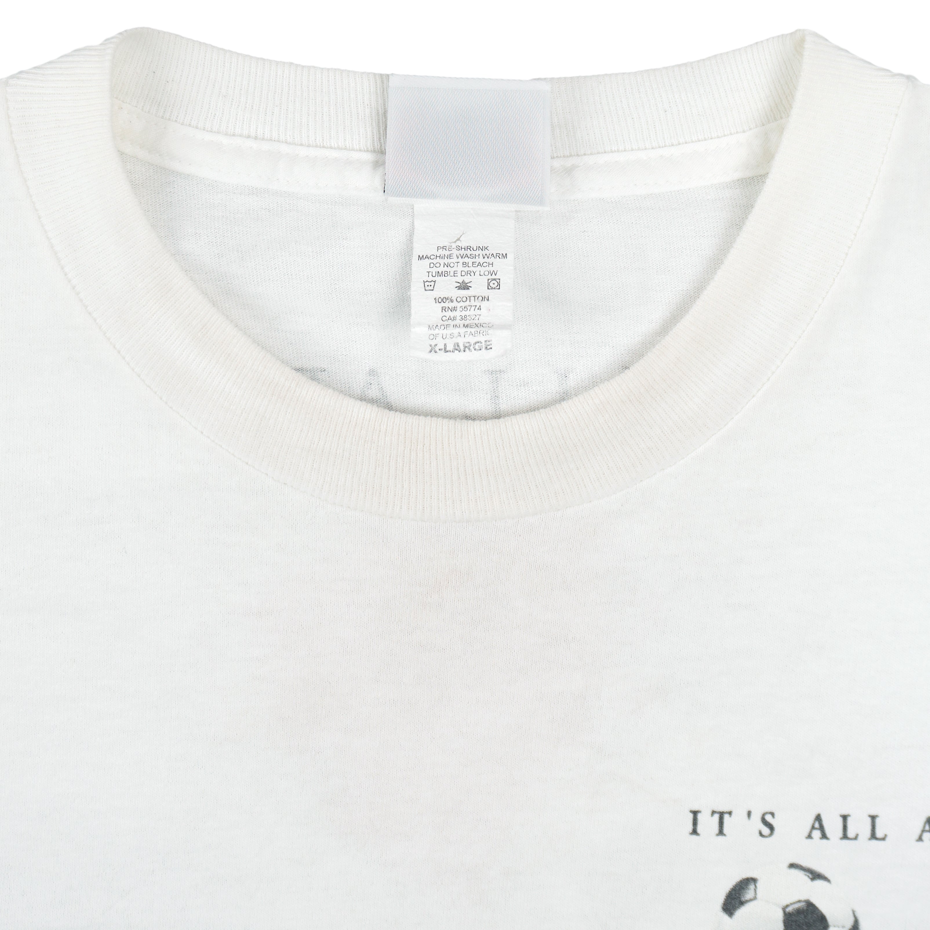 Vintage (Coed Sportwear) - It's All About Soccer Spell-Out T-Shirt 1990s X-Large Vintage Retro