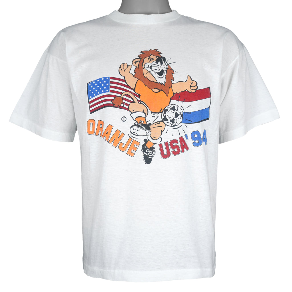 Vintage - Oranje USA Soccer Mascot Single Stitch T-Shirt 1994 Medium Vintage Retro