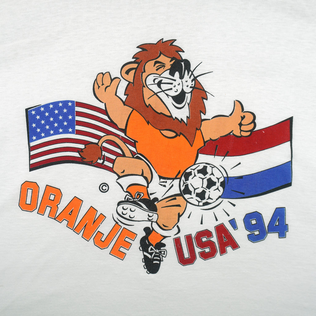 Vintage - Oranje USA Soccer Mascot Single Stitch T-Shirt 1994 Medium Vintage Retro