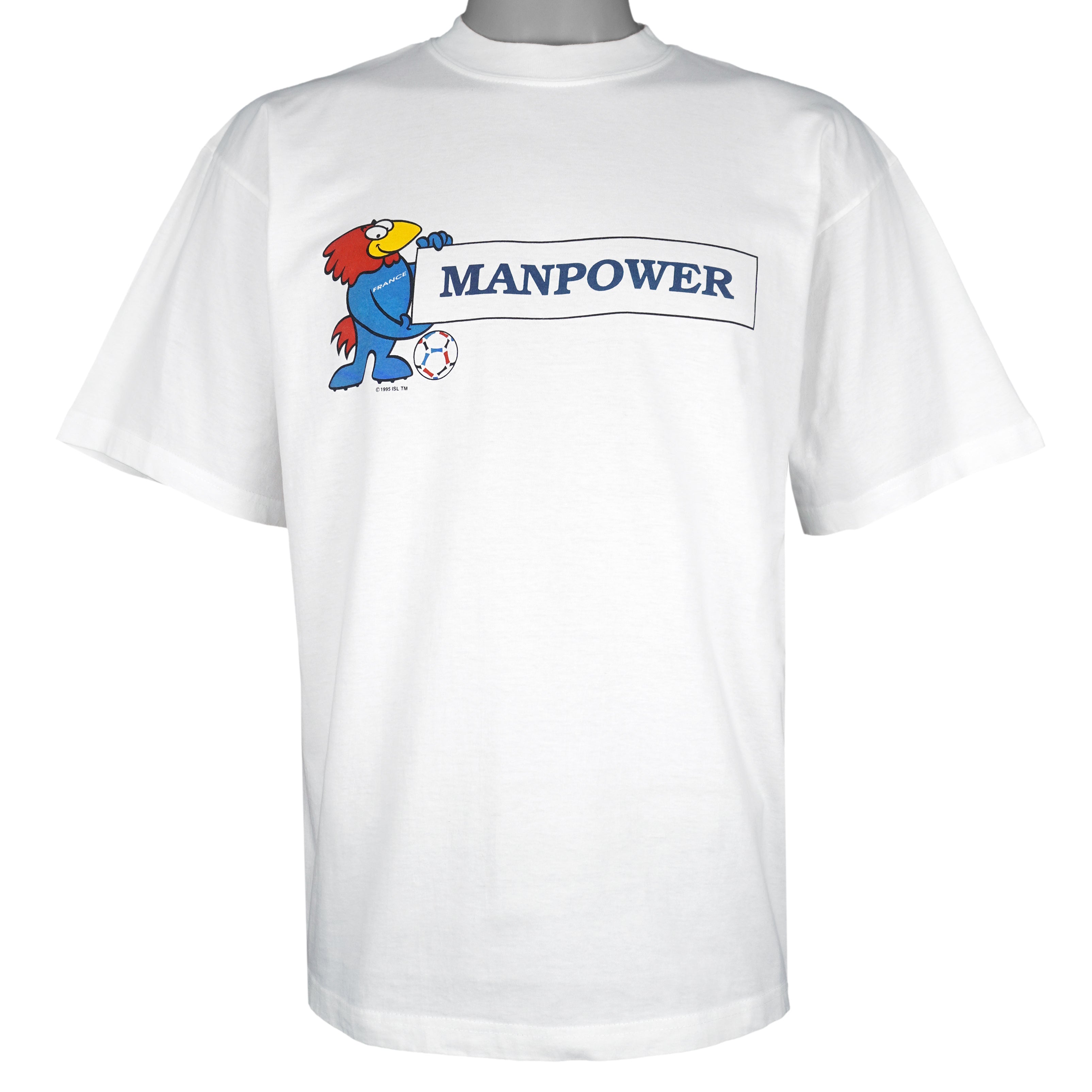 Vintage - France 98 Manpower Spell-Out T-Shirt 1998 Large Vintage Retro