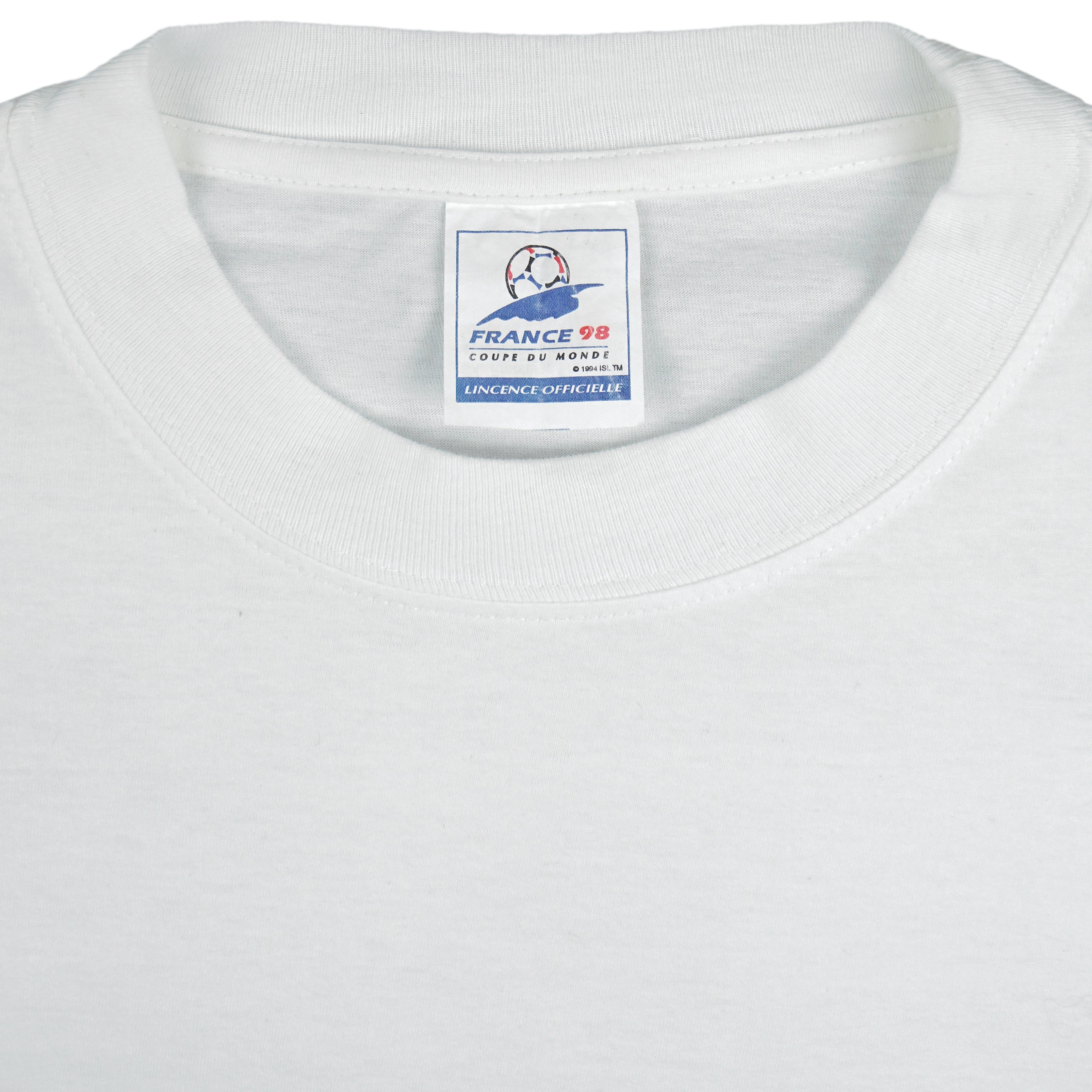 Vintage - France 98 Manpower Spell-Out T-Shirt 1998 Large Vintage Retro