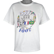 Vintage - Foot Soccer World Cup France Vs Brazil T-Shirt 1998 Large Vintage Retro