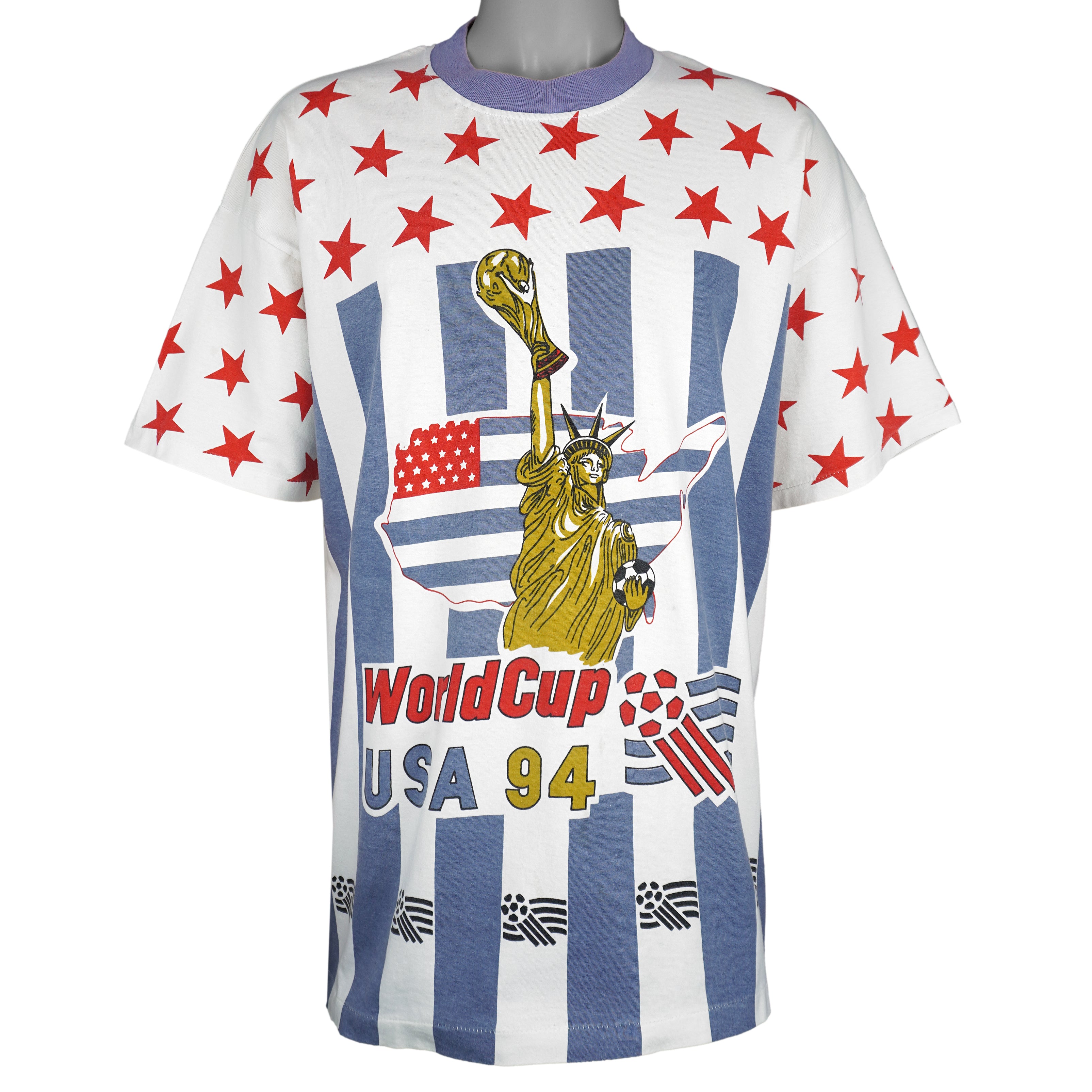 Vintage (Blackbody) - World Cup USA 94 Soccer All Over Print T-Shirt 1994 Large Vintage Retro