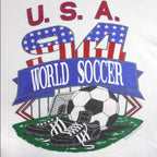 Vintage (Short Hills Tee) - USA World Soccer Spell-Out Single Stitch T-Shirt 1994 Medium Vintage Retro