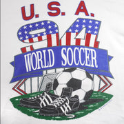 Vintage (Short Hills Tee) - USA World Soccer Spell-Out Single Stitch T-Shirt 1994 Medium Vintage Retro