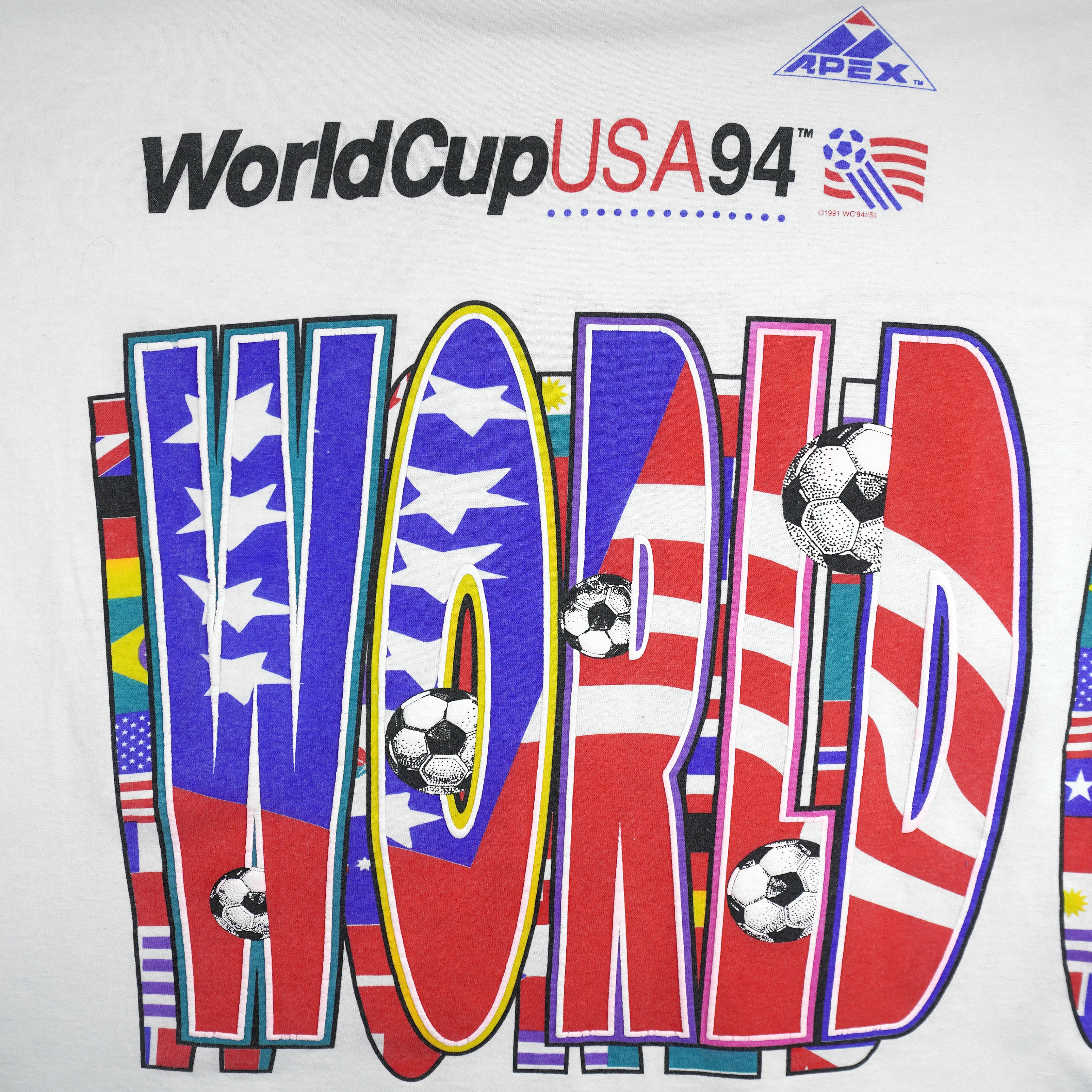 Vintage (Apex One) - World Cup USA 94 Big Spell-Out T-Shirt 1994 Large Vintage Retro
