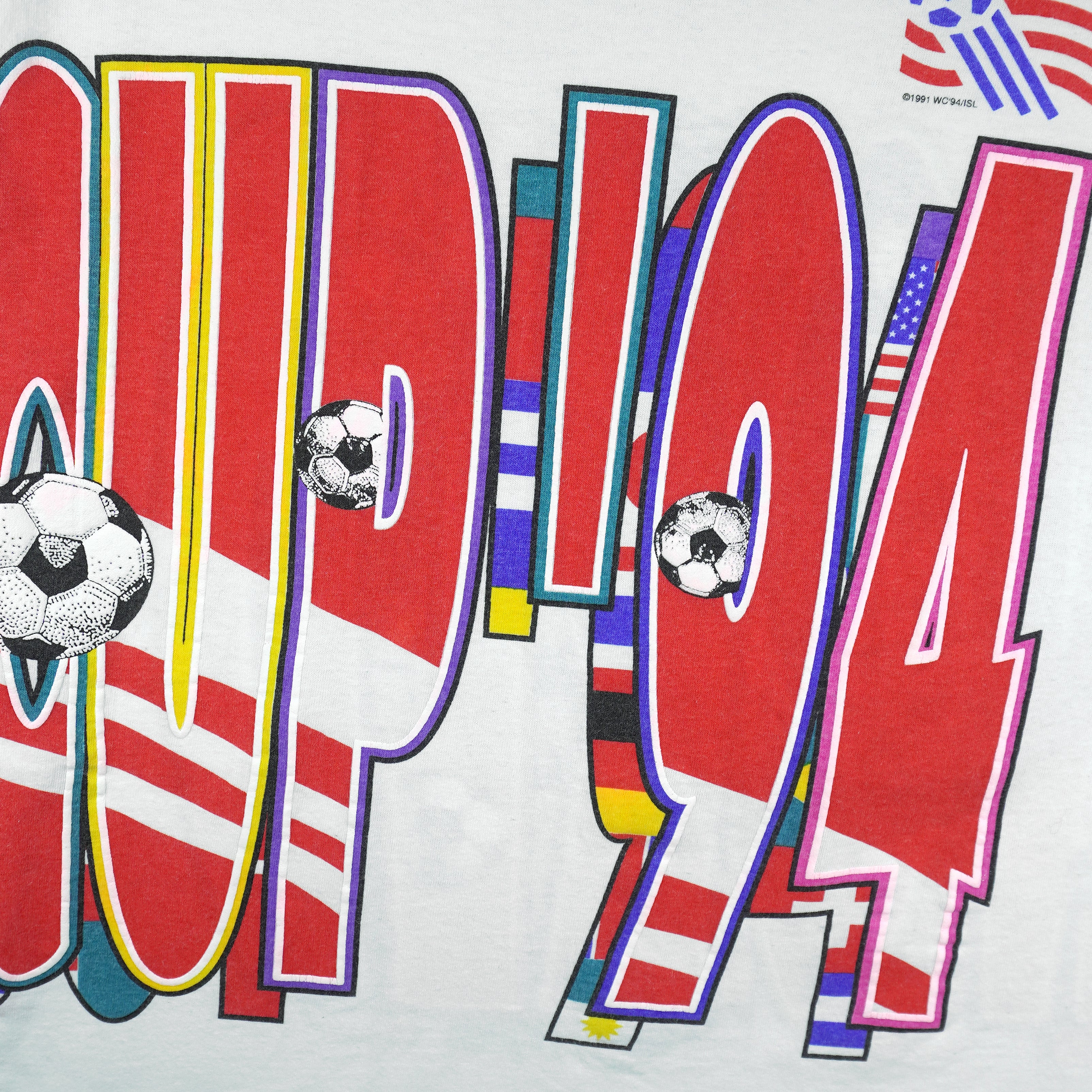 Vintage (Apex One) - World Cup USA 94 Big Spell-Out T-Shirt 1994 Large Vintage Retro
