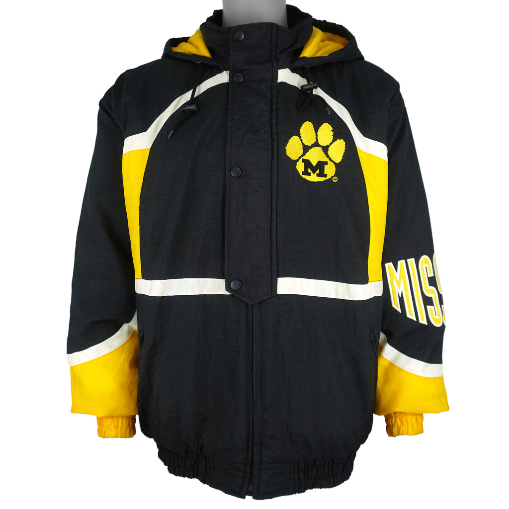 NCAA (Logo Athletic) - Missouri Tigers Embroidered Hooded Windbreaker 1990s Large