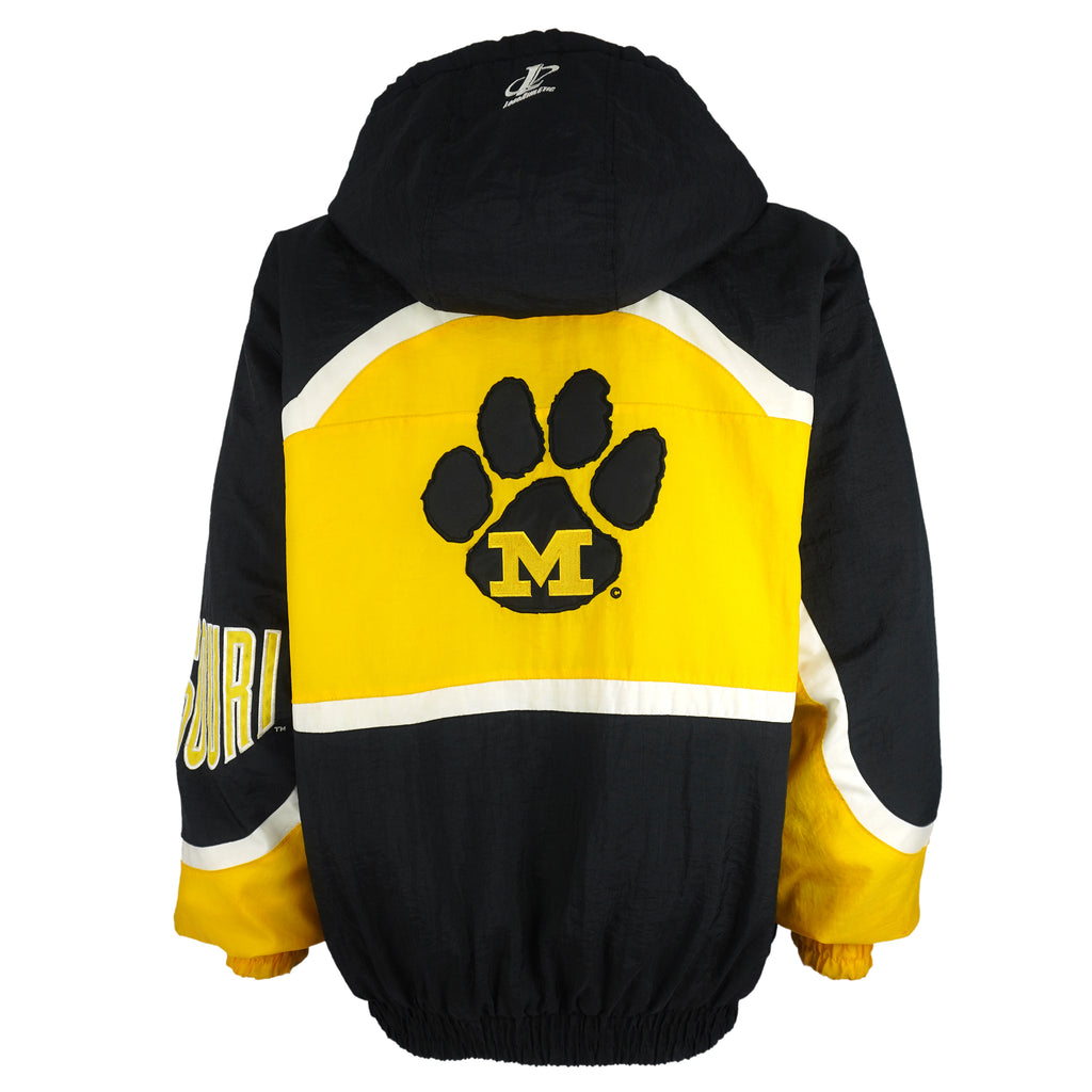 NCAA (Logo Athletic) - Missouri Tigers Embroidered Hooded Windbreaker 1990s Large
