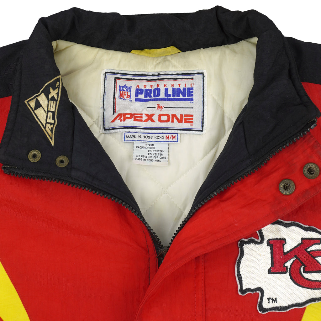 NFL (Apex One) - Kansas City Chiefs Pro-Line Puffer Jacket 1990s Medium Vintage Retro Football