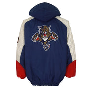 Starter (NHL) - Florida Panthers Embroidered Hooded Puffer Jacket 1990s X-Large Vintage Retro Hocke