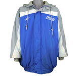 Reebok - Detroit Lions Pullover Hooded Windbreaker 1990s Large Vintage Retro Football