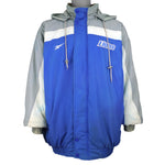 Reebok - Detroit Lions Pullover Hooded Windbreaker 1990s Large Vintage Retro Football