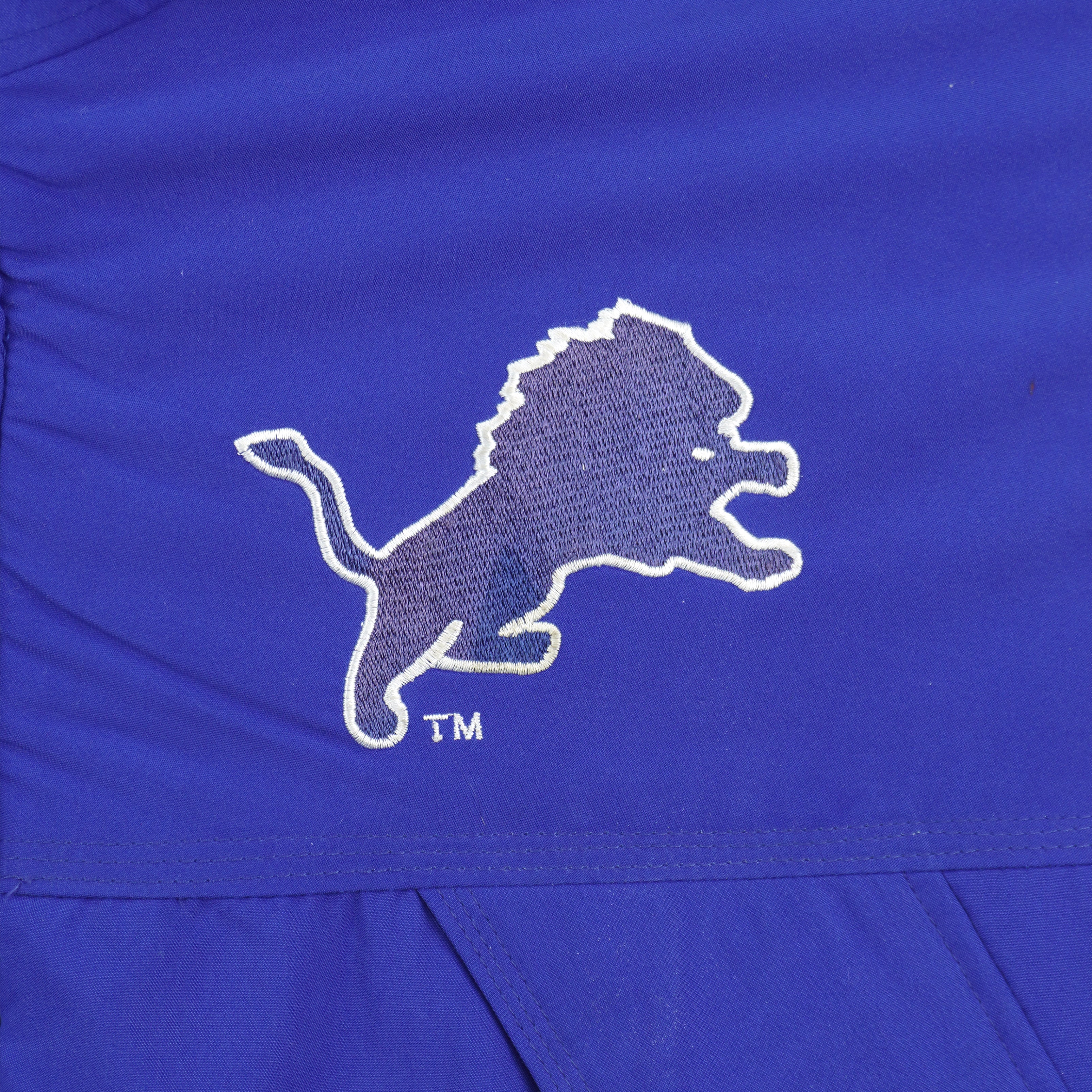 Reebok (Pro Line) - Detroit Lions Long Puffer Jacket 1990s X-Large Vintage Retro Football