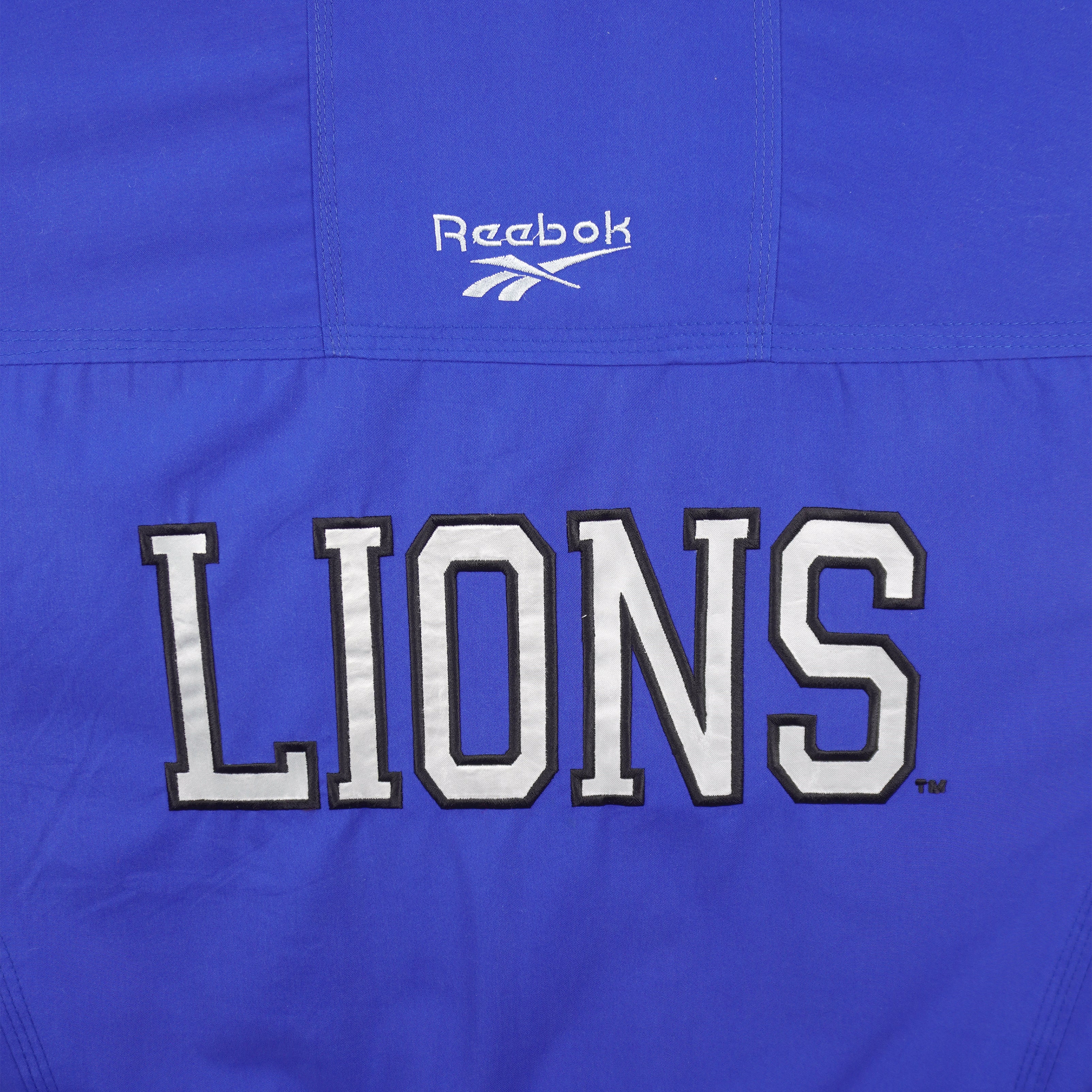 Reebok (Pro Line) - Detroit Lions Long Puffer Jacket 1990s X-Large Vintage Retro Football