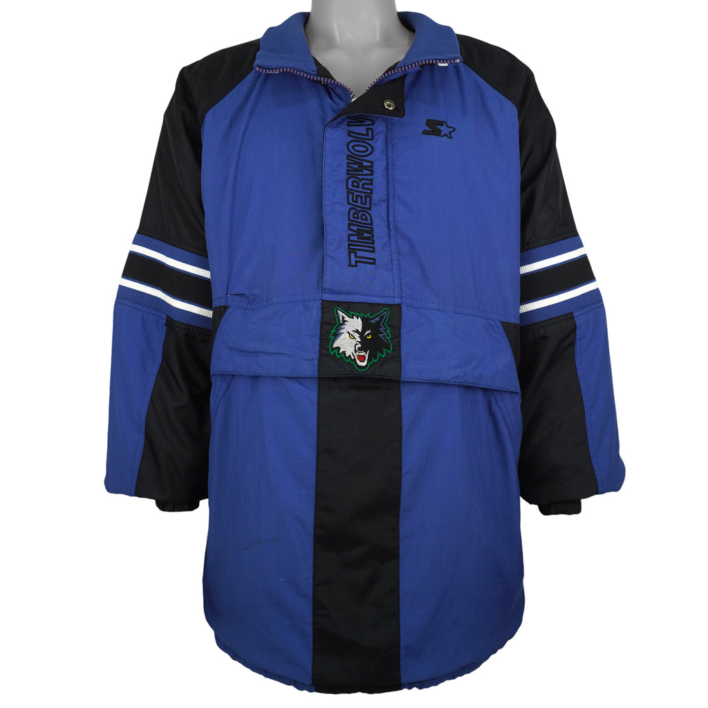 Starter - Minnesota Timberwolves 1/4 Zip Pullover 1990s X-Large