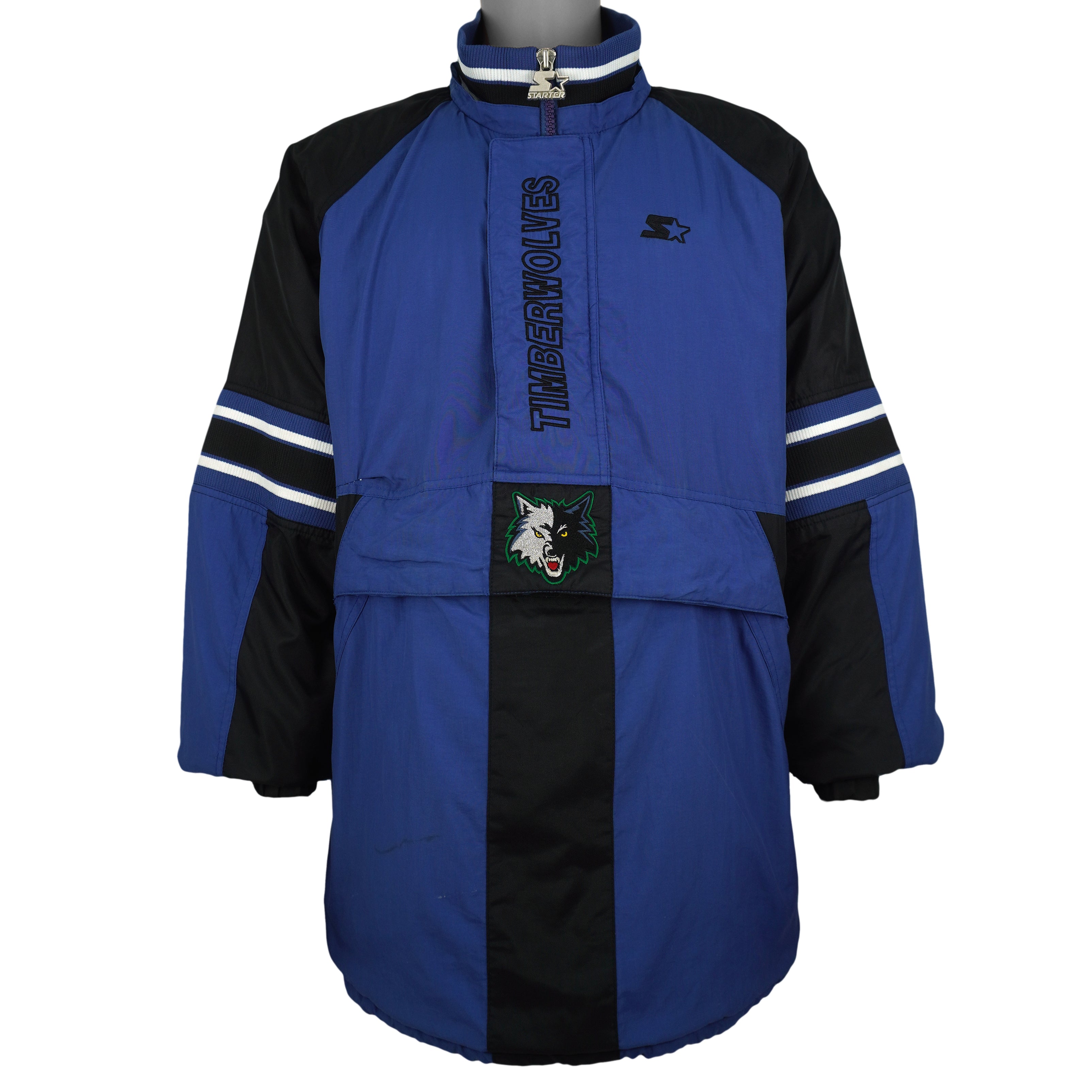 Starter - Minnesota Timberwolves 1/4 Zip Pullover 1990s X-Large