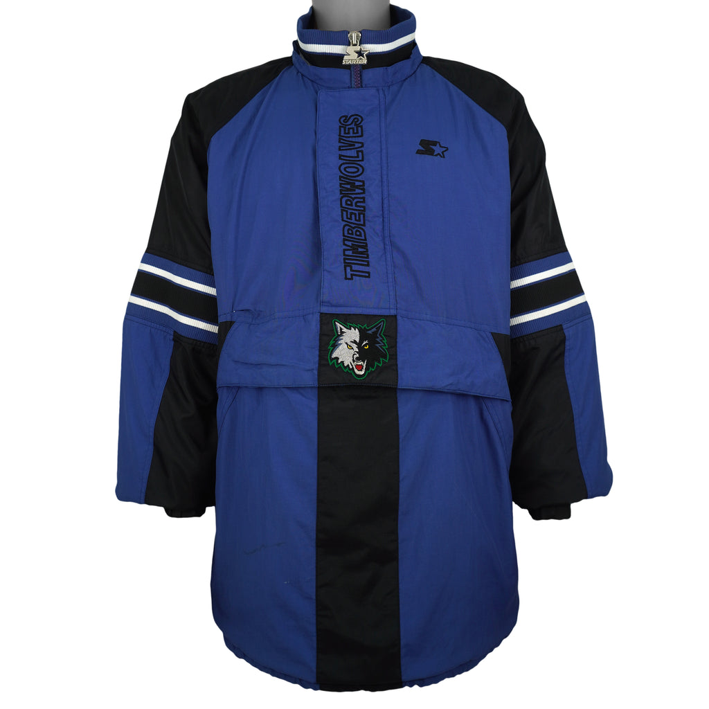 Starter - Minnesota Timberwolves 1/4 Zip Pullover 1990s X-Large