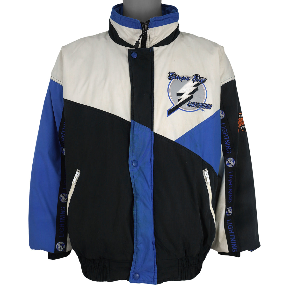 NHL (Pro Player) - Tampa Bay Lightning Button-Up Jacket 1990s X-Large Vintage Retro Hockey