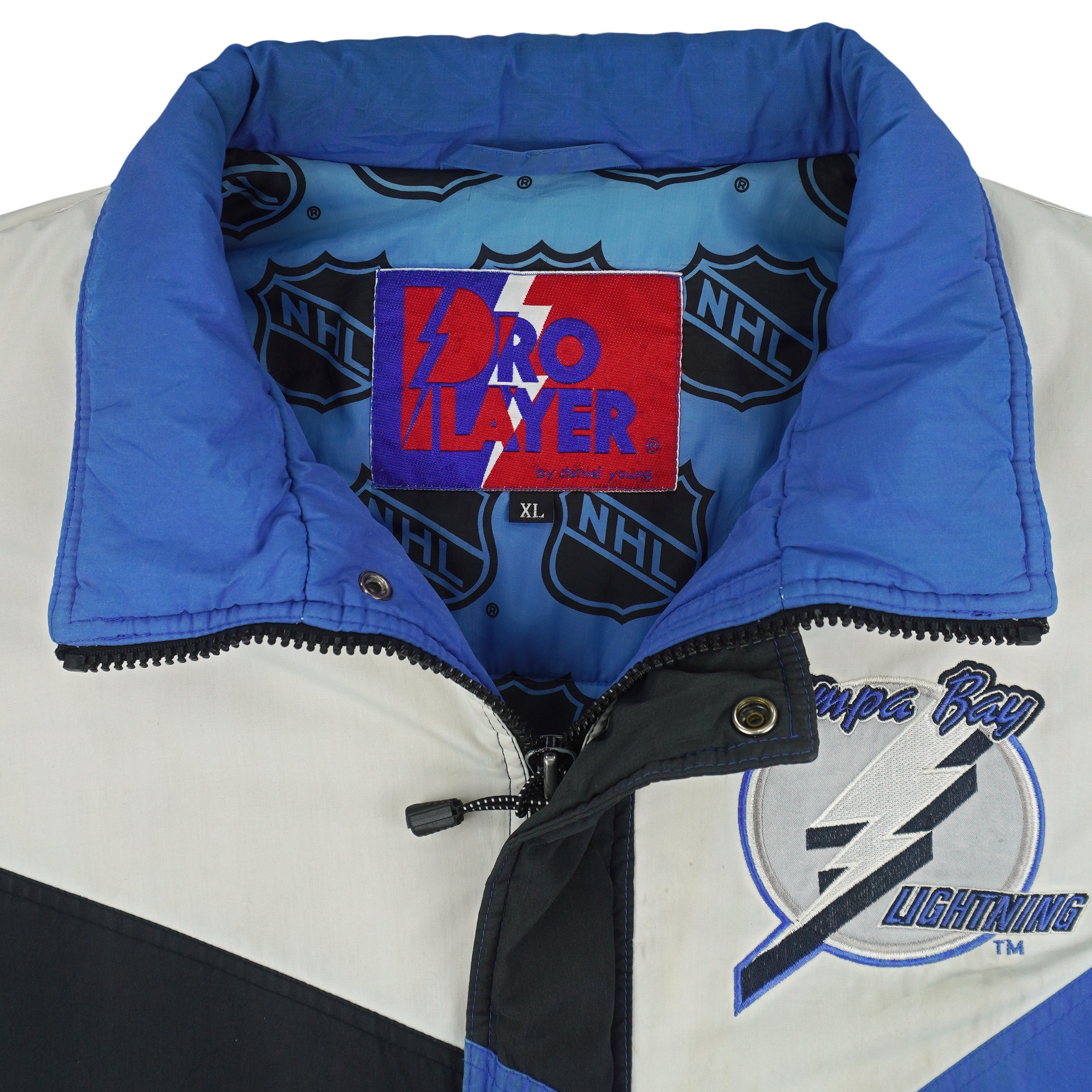 NHL (Pro Player) - Tampa Bay Lightning Button-Up Jacket 1990s X-Large Vintage Retro Hockey