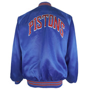 NBA (Chalk Line) - Blue Detroit Pistons Satin Jacket 1990s X-Large Vintage Retro Basketball