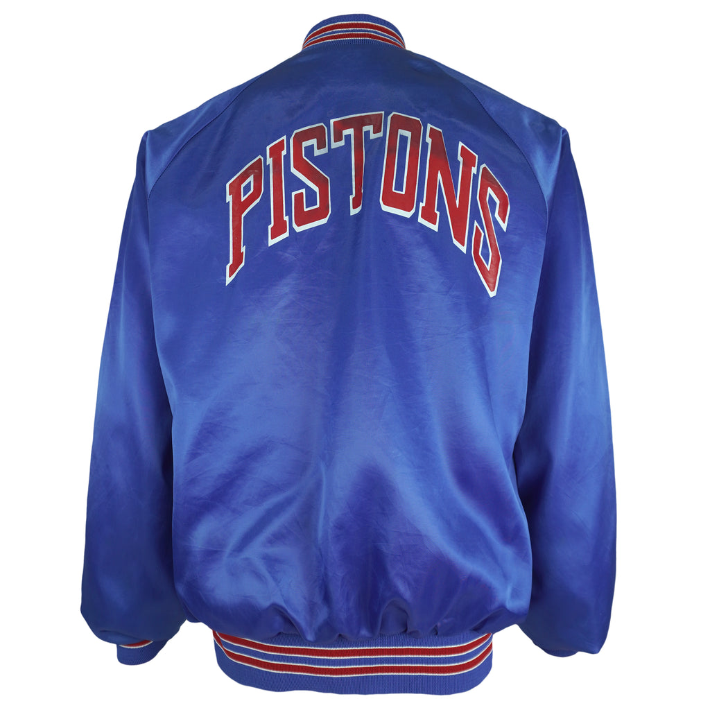 NBA (Chalk Line) - Blue Detroit Pistons Satin Jacket 1990s X-Large Vintage Retro Basketball