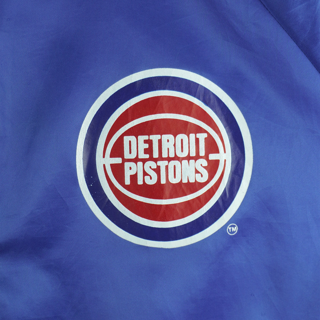 NBA (Chalk Line) - Blue Detroit Pistons Satin Jacket 1990s X-Large Vintage Retro Basketball