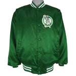 NBA (Locker Line) - Boston Celtics Big Spell-Out Satin Jacket 1990s X-Large Vintage Retro Basketball