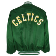 NBA (Locker Line) - Boston Celtics Big Spell-Out Satin Jacket 1990s X-Large Vintage Retro Basketball