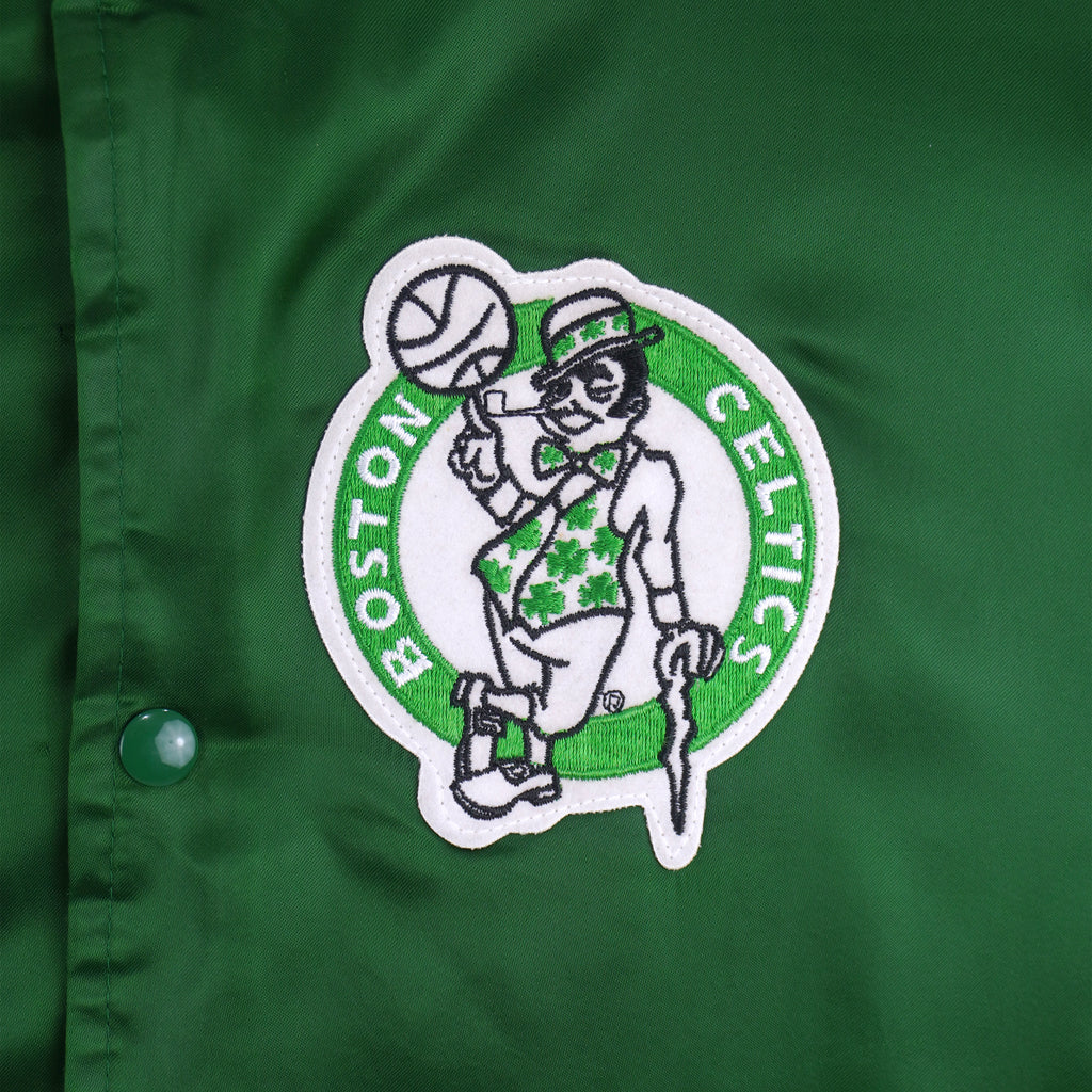 NBA (Locker Line) - Boston Celtics Big Spell-Out Satin Jacket 1990s X-Large Vintage Retro Basketball