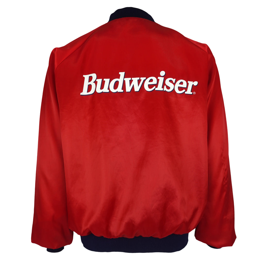 Budweiser - Bud King Of Beers Satin Jacket 1990s X-Large Vintage Retro