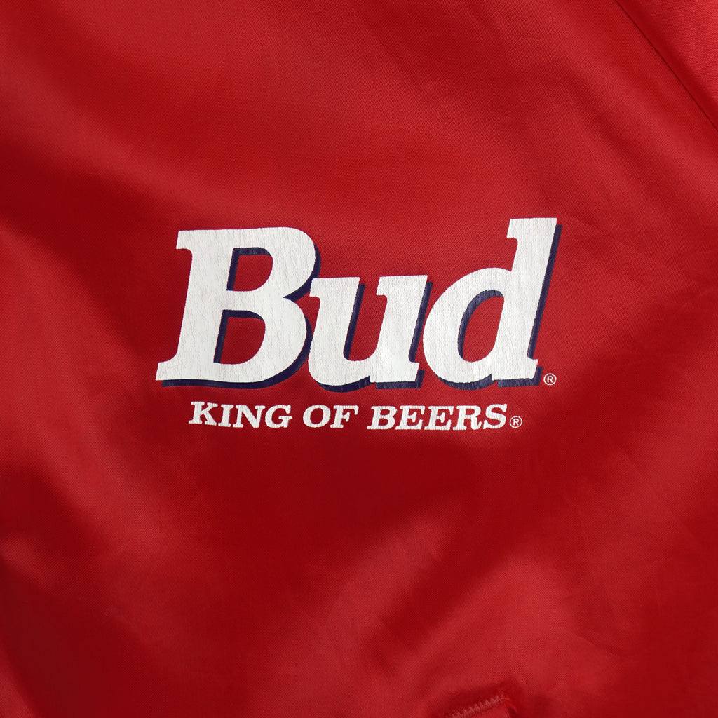 Budweiser - Bud King Of Beers Satin Jacket 1990s X-Large Vintage Retro
