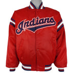Starter (Diamond Collection) - Red Cleveland Indians Bomber Jacket 1990s Small Vintage Retro Baseball