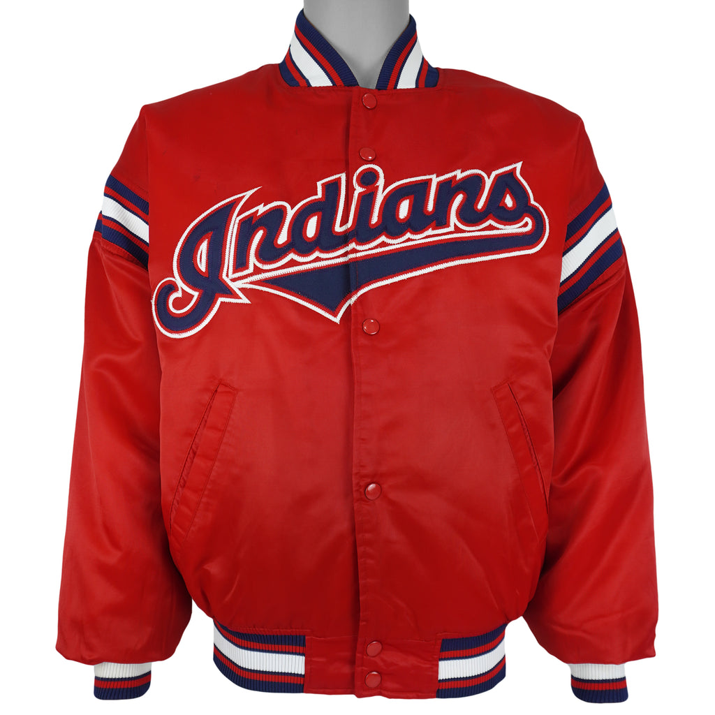 Starter (Diamond Collection) - Red Cleveland Indians Bomber Jacket 1990s Small Vintage Retro Baseball