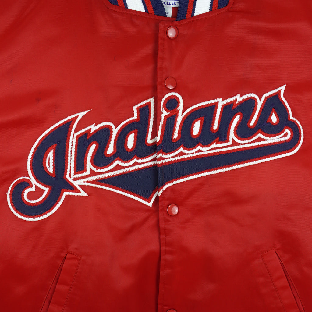 Starter (Diamond Collection) - Red Cleveland Indians Bomber Jacket 1990s Small Vintage Retro Baseball