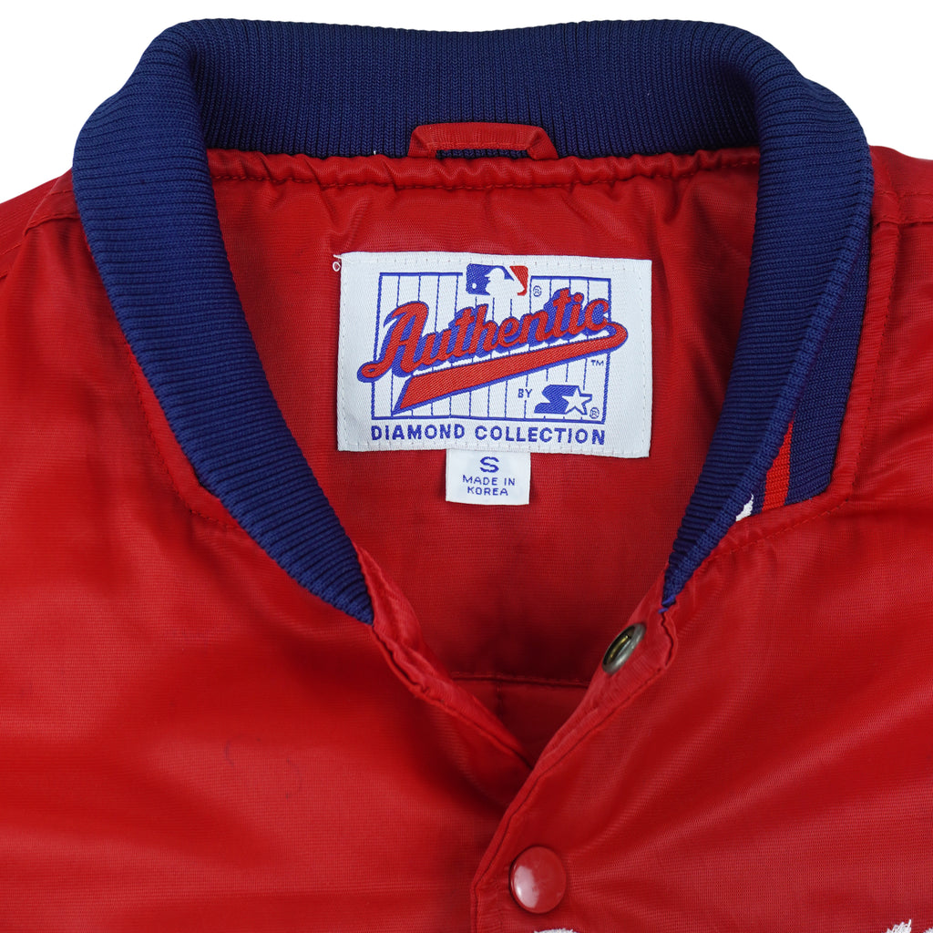 Starter (Diamond Collection) - Red Cleveland Indians Bomber Jacket 1990s Small Vintage Retro Baseball