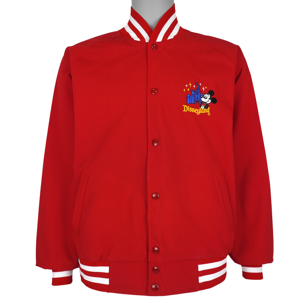 Disney - Red Mickey Mouse Button-Up Jacket 1980s Large Vintage Retro