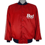Budweiser - Bud King Of Beers Button-Up Satin Jacket 1990s Large Vintage Retro