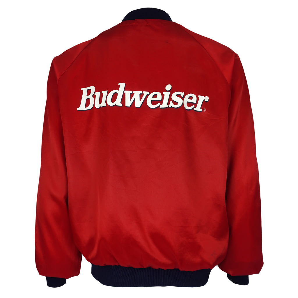 Budweiser - Bud King Of Beers Button-Up Satin Jacket 1990s Large Vintage Retro