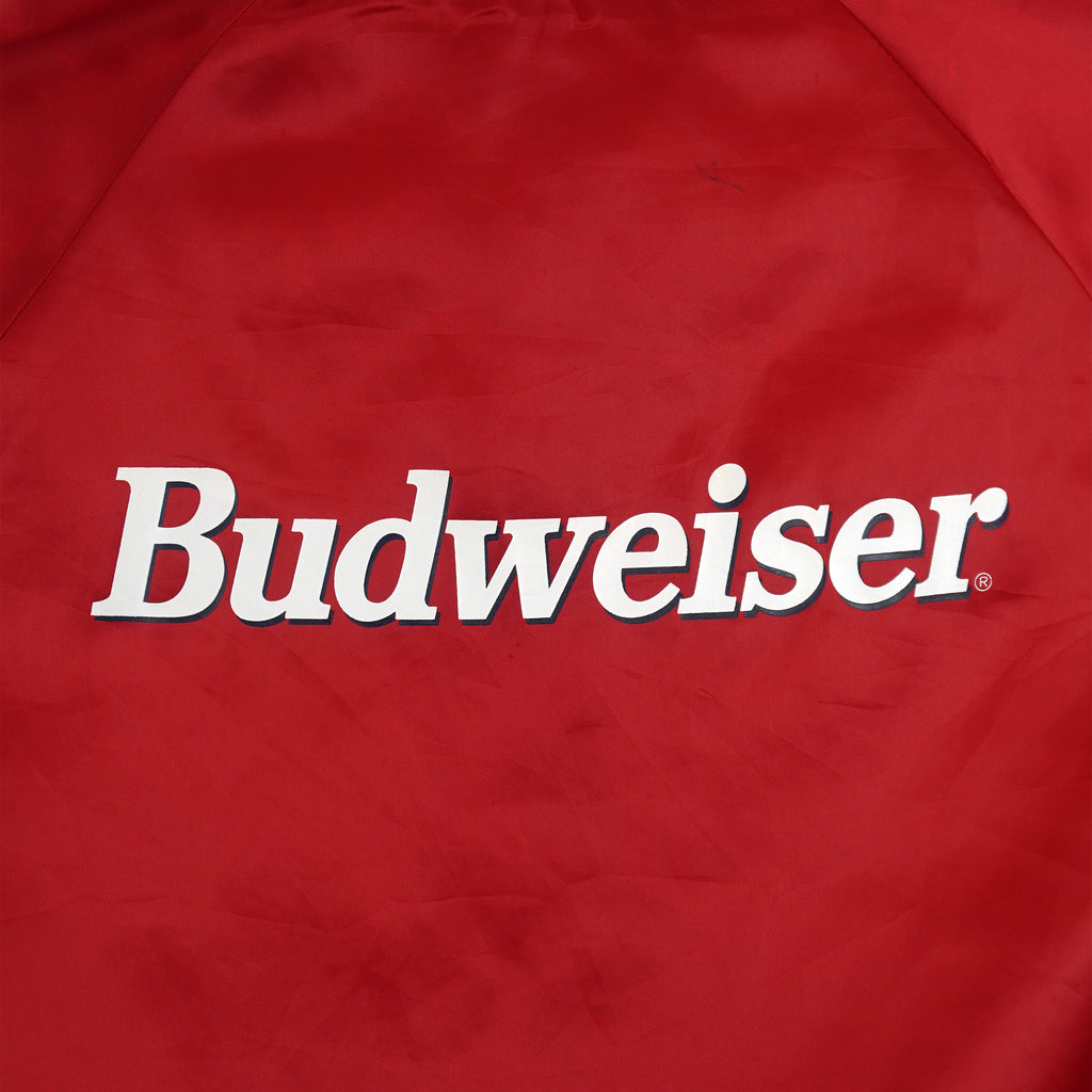 Budweiser - Bud King Of Beers Button-Up Satin Jacket 1990s Large Vintage Retro