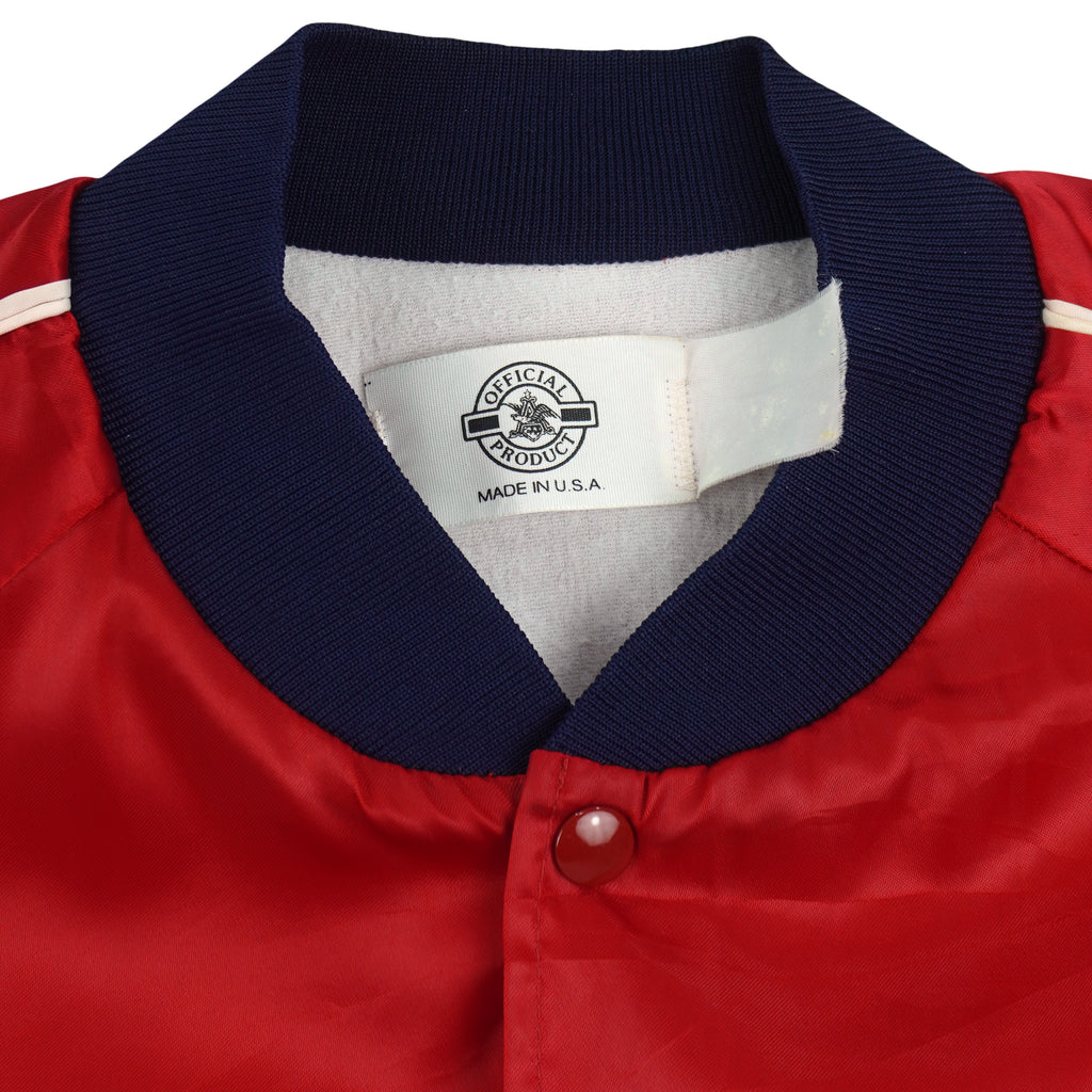 Budweiser - Bud King Of Beers Button-Up Satin Jacket 1990s Large Vintage Retro