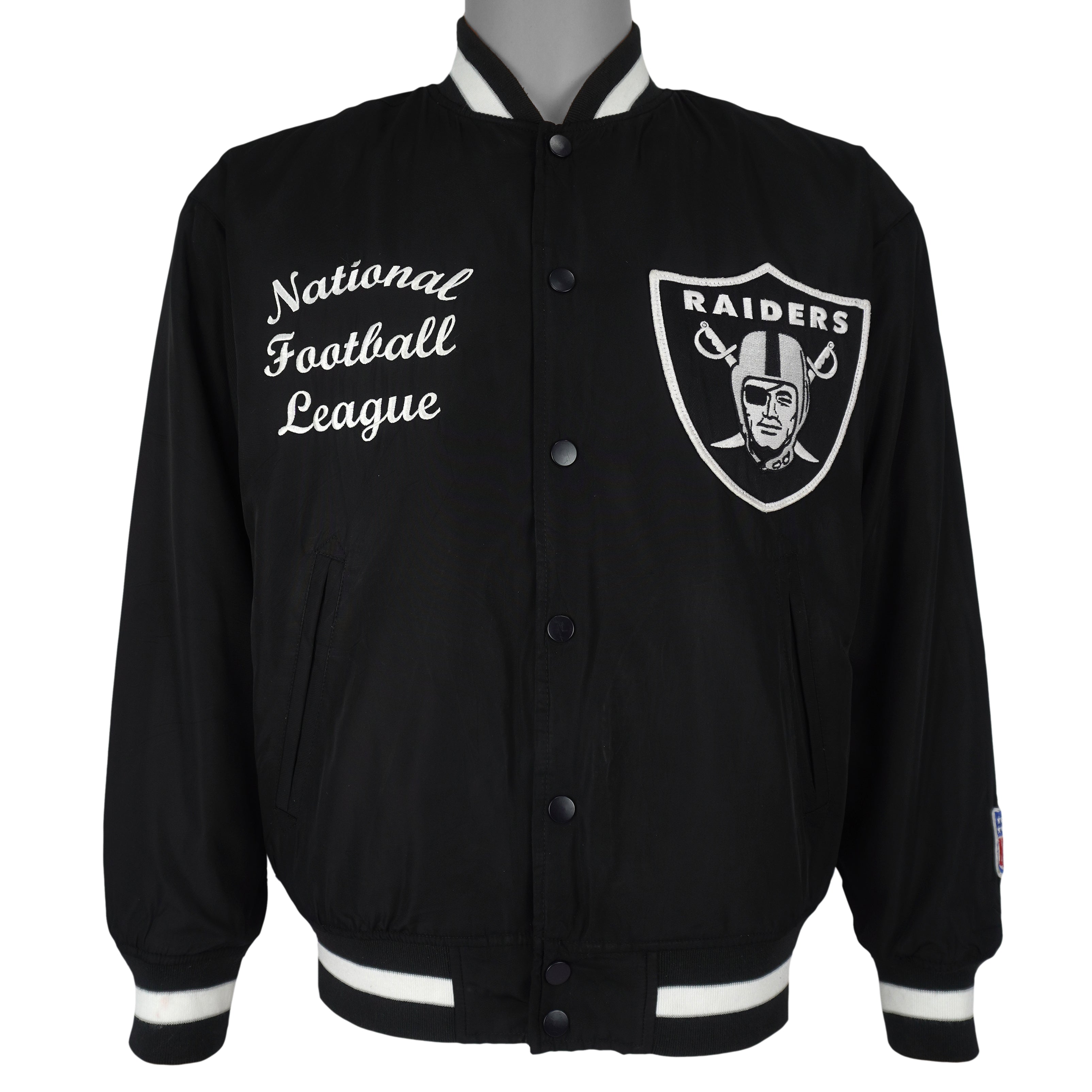 NFL - Los Angeles Raiders Embroidered Button Up Jacket 2000s Small Vintage Retro Football