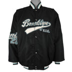 Karl Kani - Black Brooklyn N.Y.C Kani 23 Spell-Out Satin Jacket 1990s 3X-Large Vintage Retro