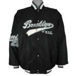 Karl Kani - Black Brooklyn N.Y.C Kani 23 Spell-Out Satin Jacket 1990s 3X-Large Vintage Retro