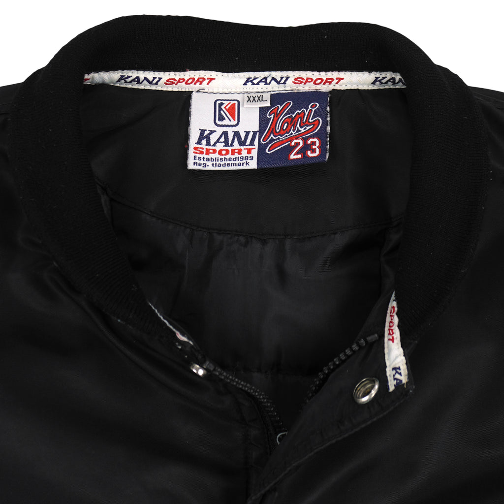 Karl Kani - Black Brooklyn N.Y.C Kani 23 Spell-Out Satin Jacket 1990s 3X-Large Vintage Retro