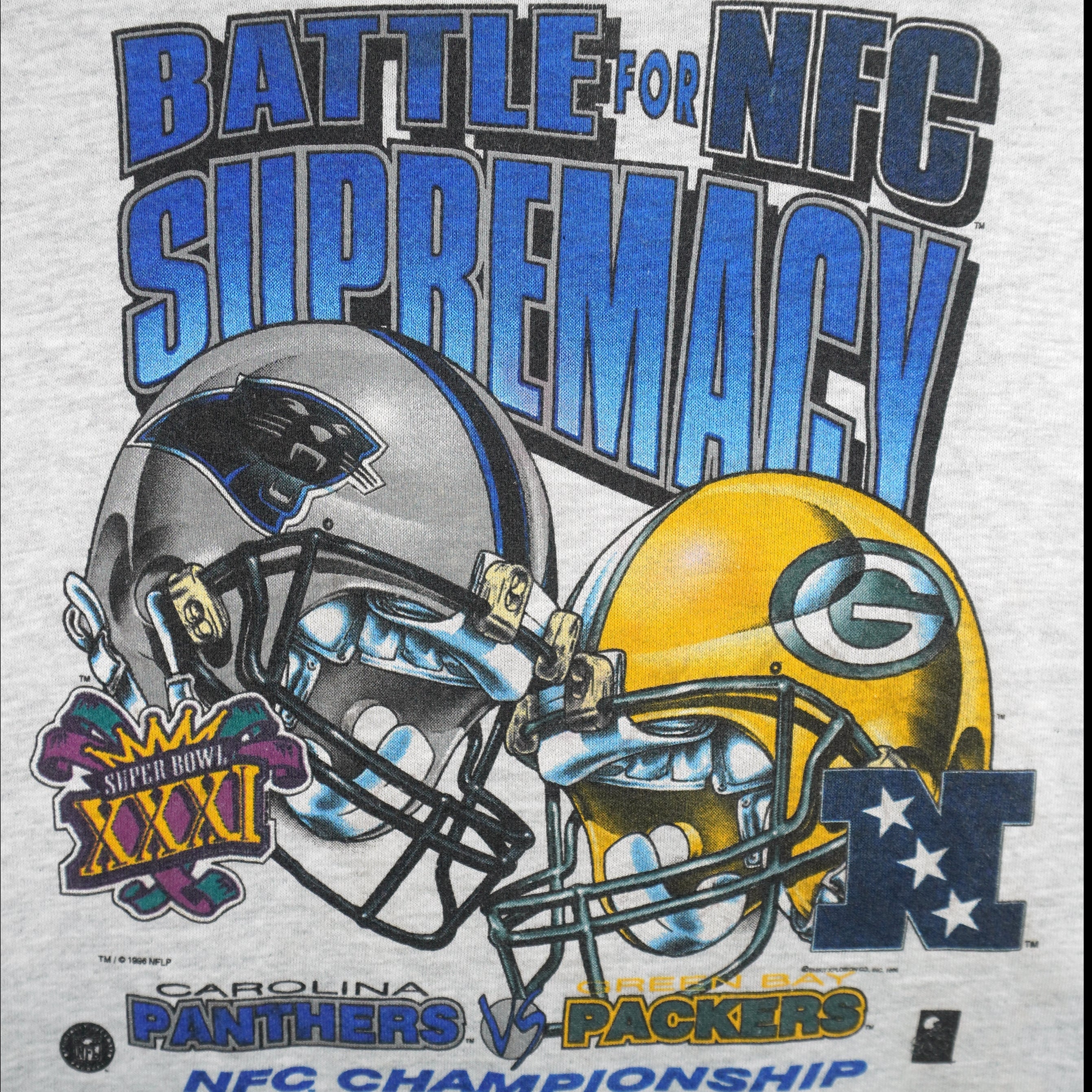 NFL - Panther VS Packers Matchups Super Bowl Champions Sweatshirt 1997 X-Large Vintage Retro Football