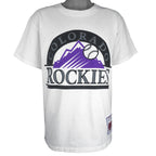 MLB (The Game) - Colorado Rockies Spell-Out T-Shirt 1990s Large Vintage Retro Baseball