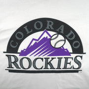 MLB (The Game) - Colorado Rockies Spell-Out T-Shirt 1990s Large Vintage Retro Baseball