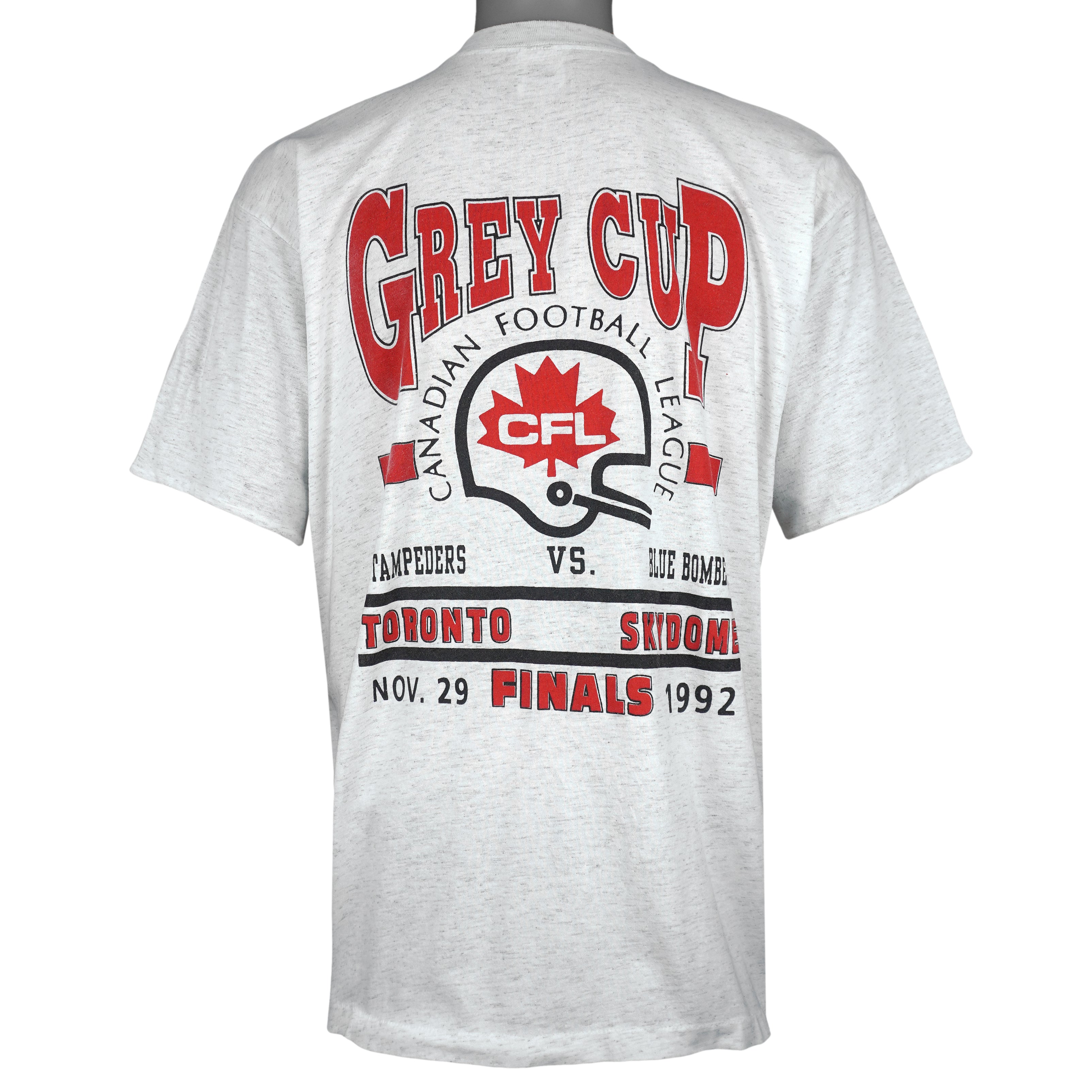 CFL - Calgary Stampeders VS Winnipeg Blue Bombers Grey Cup Champions T-Shirt 1992 X-Large Vintage Retro Football